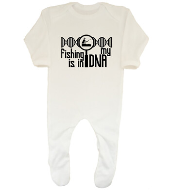 Fishing is in my DNA Baby Grow Schlafanzug Jungen Mädchen