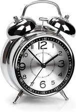 Super Loud Alarm Clock for Heavy Sleepers Adults,Twin Bell Retro 4 Inch Silent N
