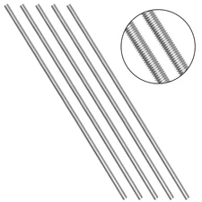 Pack of 5 304 Stainless Steel M6-1.0 Fully All Threaded Rod, Long Threaded Screw