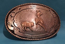 Vintage 1973 NWCHA Rodeo Cutting Horse Sterling Silver OL Trophy Belt Buckle