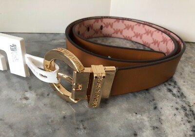 Michael Kors leather reversible waist belt size small Michael Kors Reversible Logo Leather Buckle Waist Belt  main image 2