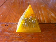 GENUINE ORGONITE Pyramid, Rustic Homemade with Recycled Materials and Quartz