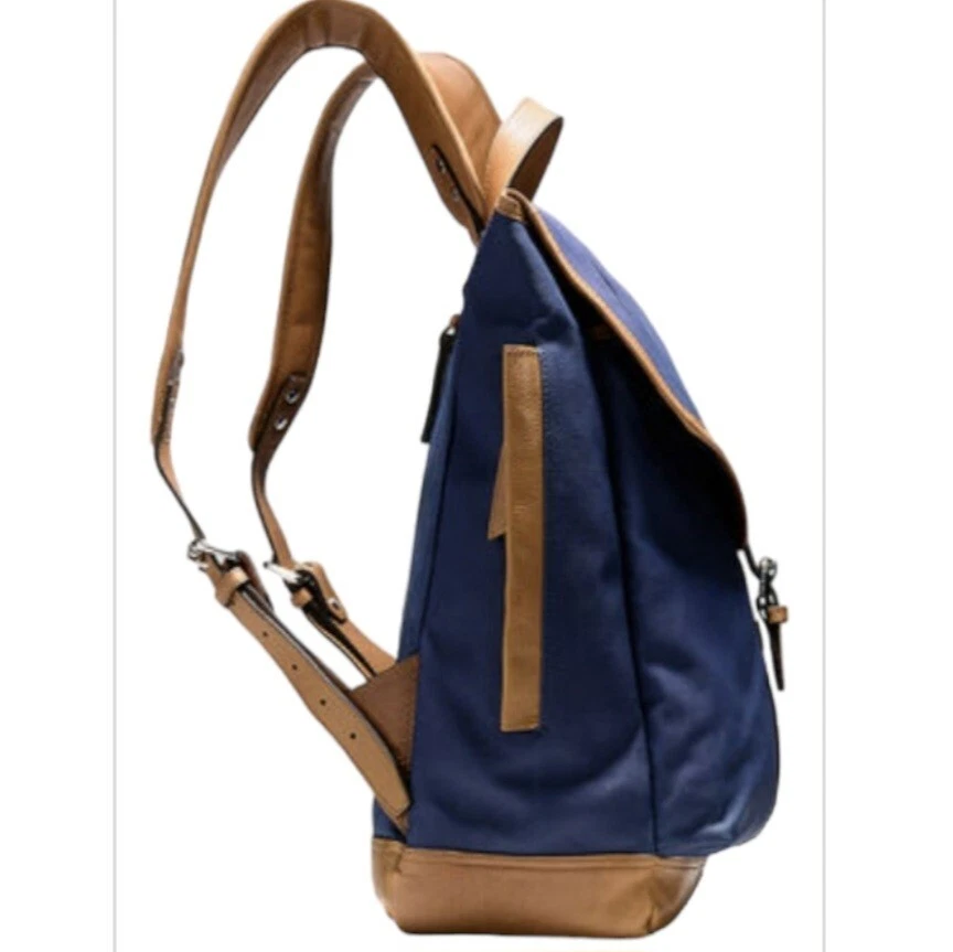 Mochila de cuero Cole Haan Marshall azul marino de lona Foto 3 de 4