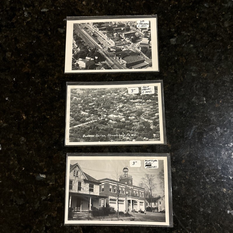 3 Postcards 1947  PA Pocono Mountains Scenes Black & White Photos Vintage