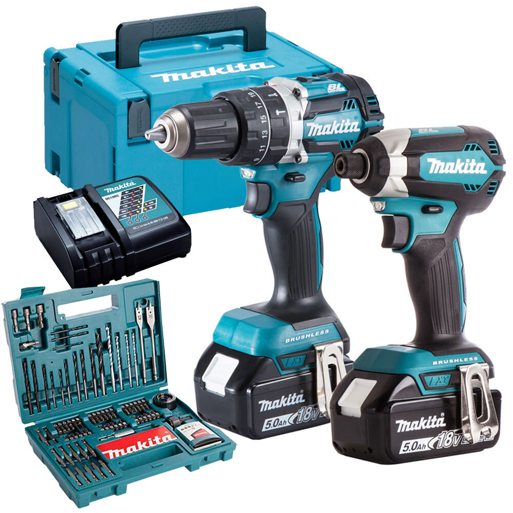 Kit Makita DLX2180TJ - Avvitatore E Trapano Senza Fili, 2 Batterie 5.0Ah, Custodia - Foto 5