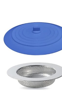 Seatery 2-Pack Kitchen Sink Strainer - 4.5 Inch Stainless Steel Drain Basket Catcher, Stops Clogs (304 Grade)