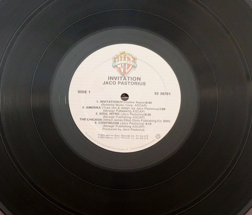 JACO PASTORIUS – INVITATION LP 33 RPM VINYL - EX CONDITION - Image 3 of 4