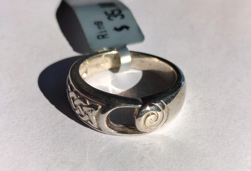 Vintage Silver Ring Celtic Rope/Wave Theme Brand New Never Worn Size O (17.35mm)
