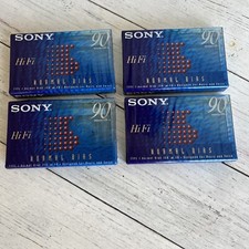Lot Of 4 Sony HiFi 90 Min Type 1 Normal Bias Blank Cassette Tapes Box Sealed