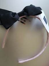 Janie and Jack hard to find Pink w/ black Bow Headband NWT