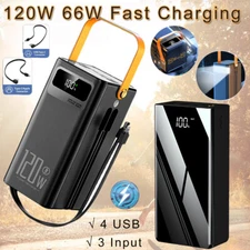 Portable 700000mAh 120W Power Bank Large Capacity External Battery Fast Charging