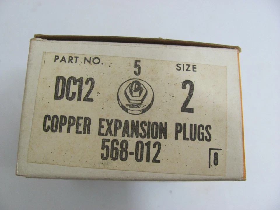 Caja Dorman genuina de 5 tapones de expansión de congelación de cobre de 2" DC12 568-012 NOS Foto 4 de 4