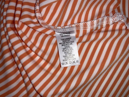 Walt & Finn Polo Shirt Boys XL Orange Stripe Poly Spandex Peru YGI W3-19 - Picture 8 of 11