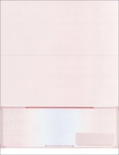 100 "High Security" Computer Check Paper - Check on Bottom - Red/Blue Mazed