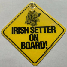 Irish Setter on Board Window Sign w/ Suction Cup - 1985 - Royce Int'l