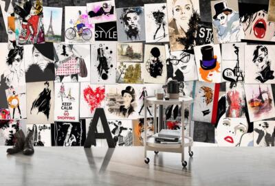 3D Paris Fashion 7183NA Wallpaper Wall Murals Wall Paper Wall Print Mural Romy