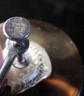 Vtg Screw Back Earrings Round Polished Animal Print Sterling Silver T2 Clip-On — photo 3