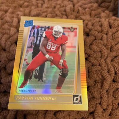 2021 Donruss Payton Turner Gold Press Proof Rated Rookie NO Saints Target