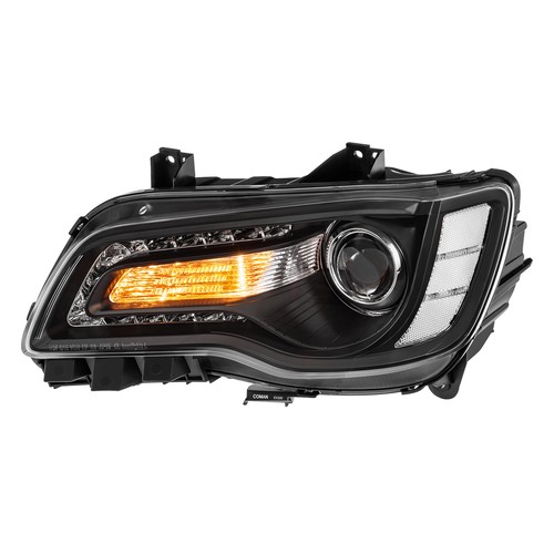 Faros negros LED DRL proyector faros con bombillas para Chrysler 300 2011-2023 - Imagen 9 de 13