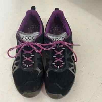 Ecco Black Purple Lace Up Biom Natural Motion Sneakers Training Women's 39