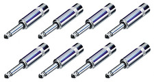  8 PACK REAN / NEUTRIK NYS224 1/4" Mono Male Cable Mount Plug - Nickel Plated