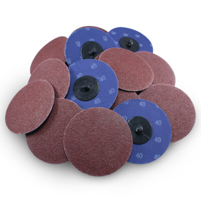 50 Pack - 3'' A/O Quick Change Disc 40 Grit Black Hawk, Type R Roloc
