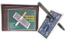 PEN CIGARETTE THROUGH CARD Close Up Bar Magic Trick Bicycle Playing Penetration
