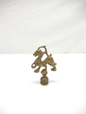 Vintage Decorative Cast Brass  "Dragon"  Lamp Finial on Swivel Base. 1/4-27