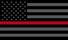 REFLECTIVE Subdued  AMERICAN FLAG THIN RED LINE DECAL fire EMS Multiple Sizes