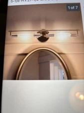 Industrial Chic Horizontal Vanity 2-Light Fixture, Steampunk Style, Damp Rated