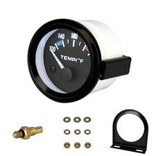 2" Water Temperature Gauge 52mm 12V Water Temp Meter 100-250 Fahrenheit White...