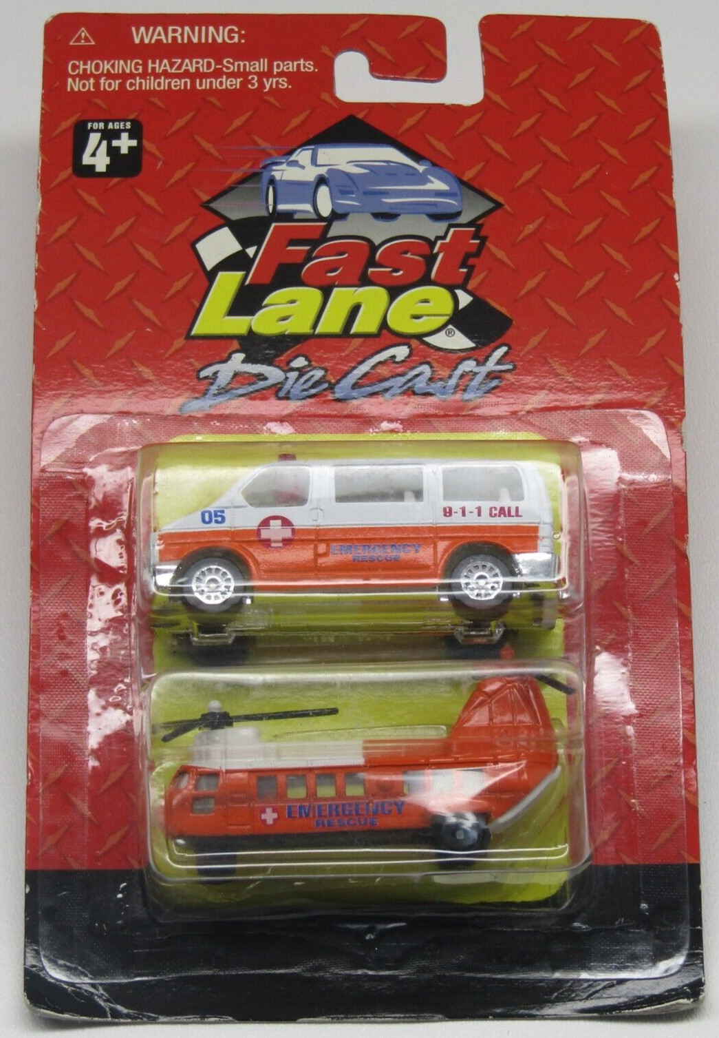 Fast Lane 2-Pack 1:64 Diecast 1999 Emergency Rescue Van & He