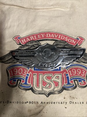 Harley 100th Anniversary Tank Badge Emblem Wrecked Bent Rare Ultra Fatboy Dyna 