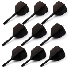 CUESOUL 3 Sets Integrated Dart Shaft and Flights,Dart Shaft Length S/M/L Black