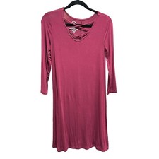 Women's Maurices 24/7 Maroon Dress 3/4 sleeves size XS v-neck