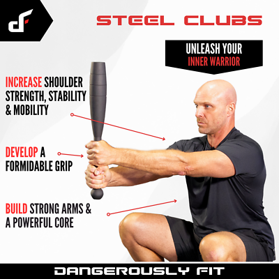 #ad Dangerously Fit Steel Clubs 5lb to 65lb Indian Club Bells $129.00