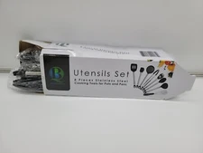 8 Pieces Cooking Utensil Set, Stainless Steel Kitchen Tool Set with Stand New US