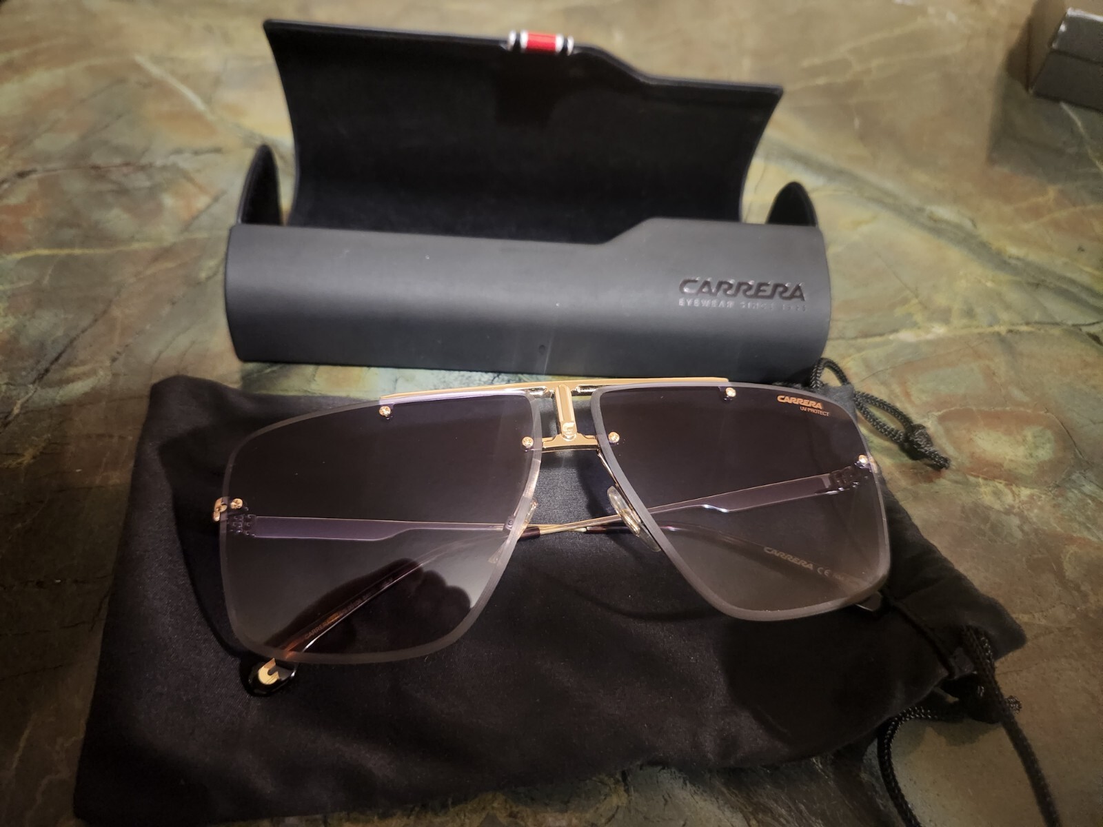 CARRERA 1016/S RHL IC Sunglasses Gold Frame Grey Blue Silver Gradient