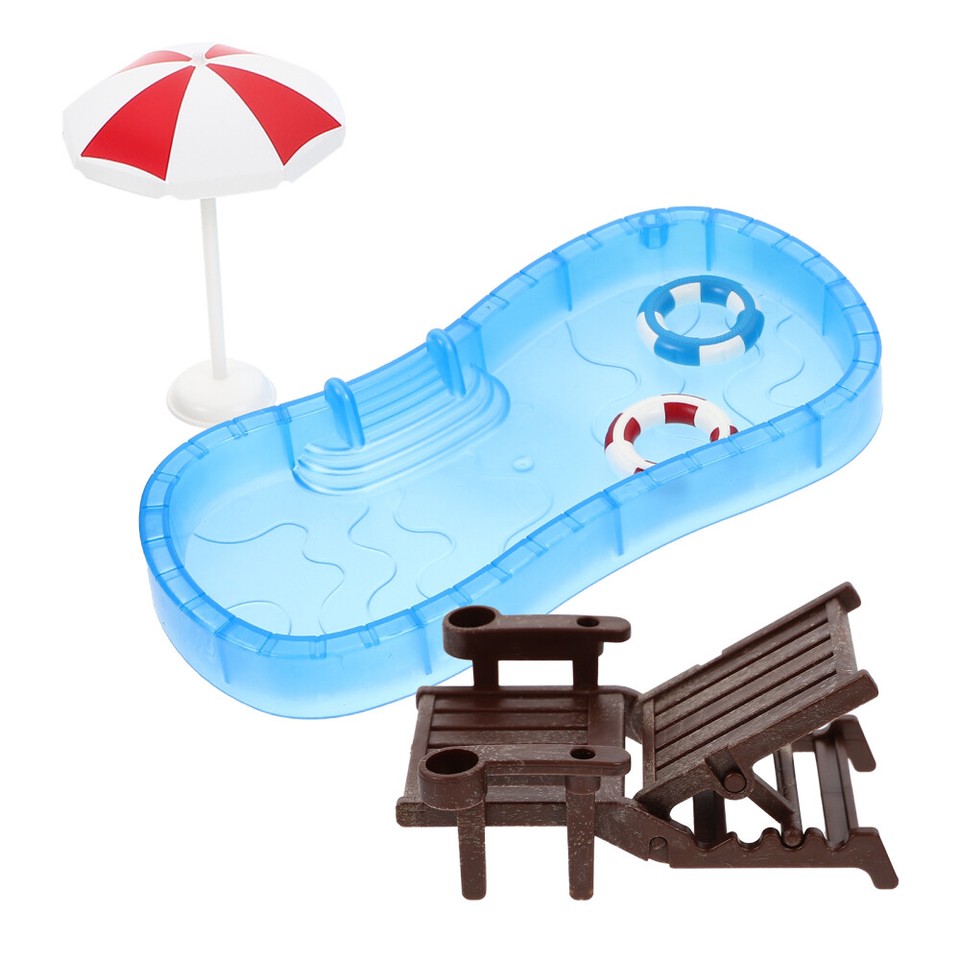 Doll House Pool Dollhouse Decor Beach Furniture Accessories Chair eBay