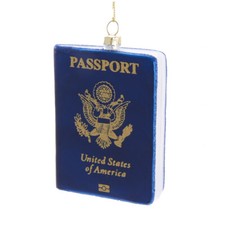 Glass Passport Ornament J8540 w