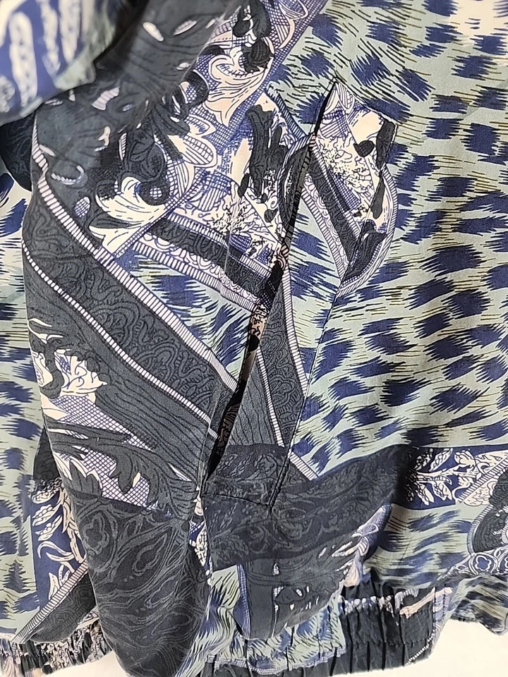 Chaqueta De Colección FUDA International Para Mujer Seda Paisley Arquitectura Cremallera Completa Talla P Foto 3 de 4