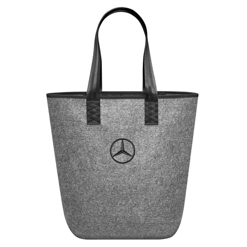Original Mercedes Einkaufstasche Filz Tasche Shopper Bag Grau Stern