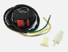 BLACK / RED 2 WIRE LIGHT SWITCH 12 VOLT / DC ATV DIRT BIKE 7/8" TWO PLUG OPTIONS