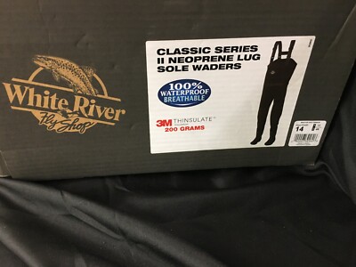 White River Fly Shop Classic II Insulated Neoprene Lug Sole Chest Waders Mens 14