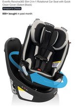 Evenflo Revolve360 Slim 2-in-1 Rotational Car Seat with Quick Clean Cover, Black