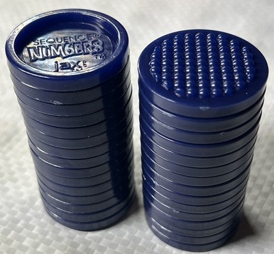 Sequence Numbers Blue Playing Chips 30 Count Replacement Tokens