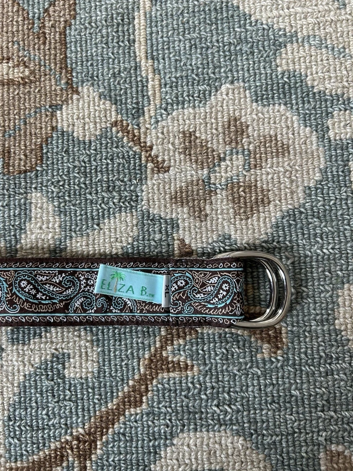 Cinturón estético boho marrón y azul 48 pulgadas Eliza B By Leather Man Ltd para mujer Foto 3 de 4