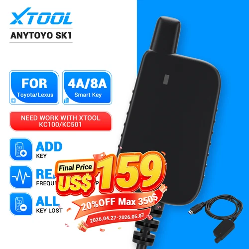 XTOOL AnyToyo SK1 For Toyota Lexus 8A 4A Smart Key Fob Programmer ALL Key Lost