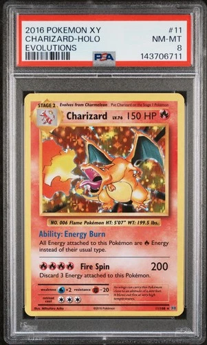 2016 POKEMON XY EVOLUTIONS #11 CHARIZARD-HOLO PSA 8