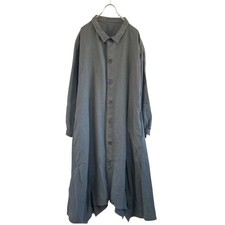 Nest Robe Linen Shirt Dress Charcoal Gray -Versatile Cover-up, Used from Japan